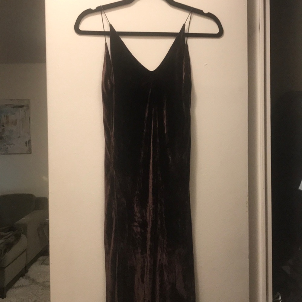 Brown velvet dress
